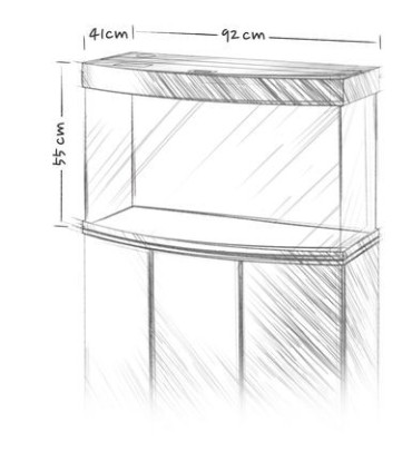 Acuario panoramico con vidrio curvo Juwel Vision 180 LED con mesa