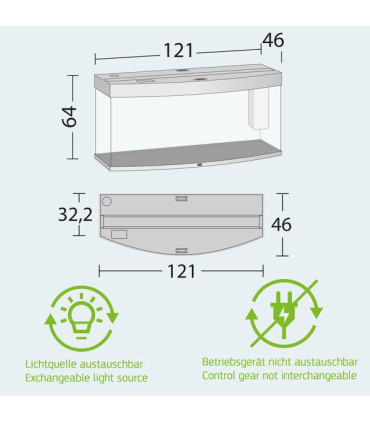 Acuario panoramico con vidrio curvo Juwel Vision 260 LED con mesa