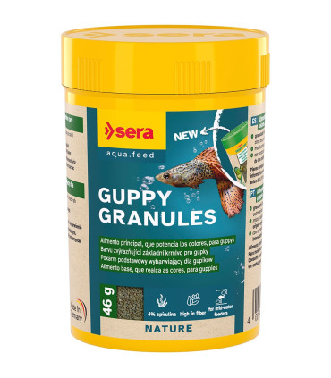 Sera Guppy Granules 100 | Alimento granulado para guppies | Aquário plantado