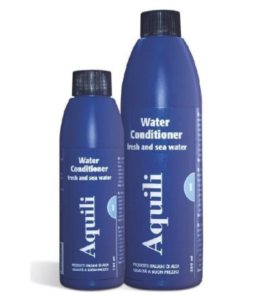 El bioacondicionador agua de Aquili transforma el agua del grifo en adecuada para los peces.