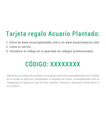 Tarjeta Regalo 50€ | Acuario Plantado